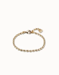 Pulsera de eslabones ovalados pequeños bañados oro de 18K