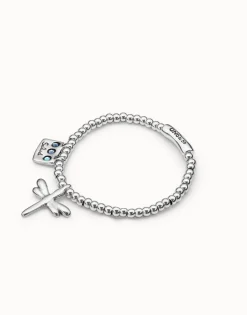 Pulsera elástica bañada en plata de ley con mensaje Salud