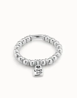 Pulsera elástica bañada en plata de ley