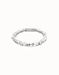 Pulsera elástica con cuentas bañadas en plata