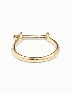 Pulsera rígida bañada en bañado en oro para mujer