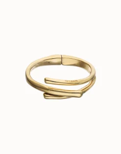 Pulsera rígida bañada en oro 18k con tres formas orgánicas entrelazadas