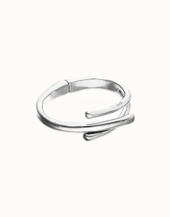 Pulsera rígida bañada en plata de ley con tres formas orgánicas entrelazadas