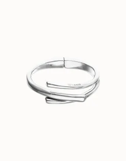Pulsera rígida bañada en plata de ley con tres formas orgánicas entrelazadas
