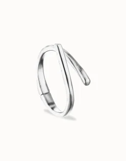 Pulsera rígida bañada en plata de ley con formas orgánicas entrelazadas