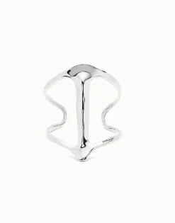 Pulsera rígida bañada en plata de ley estructura mantarraya