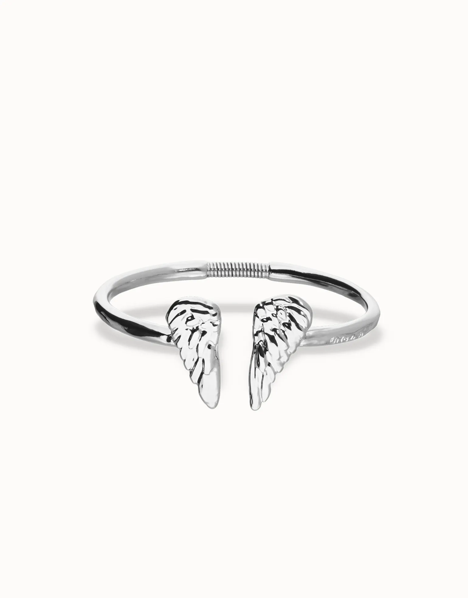 Pulsera rígida bañada en plata de ley con detalle de alas