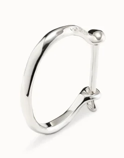 Pulsera rígida bañada en plata de ley mujer con cierre tipo grillete