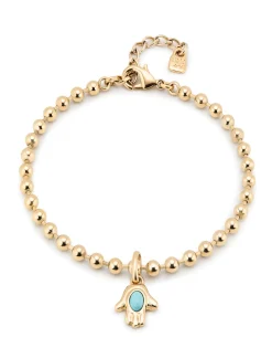 Tobillera bañada en oro 18k con fornitura de bolas