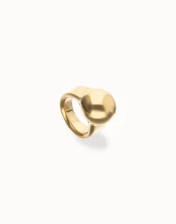 Anillo bañado en oro 18k con forma de esfera