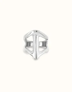 Anillo bañado en plata de ley con forma de mantarraya